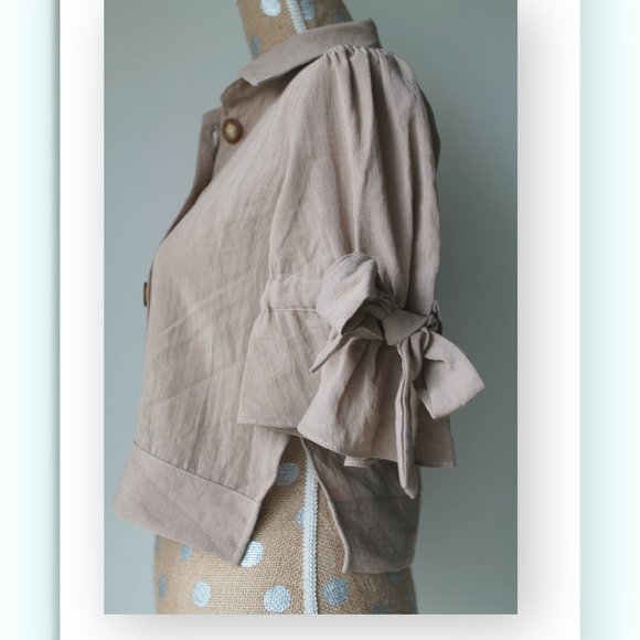 NWOT Band of Gypsies Tan Cropped Jacket Small - Picture 5 of 6